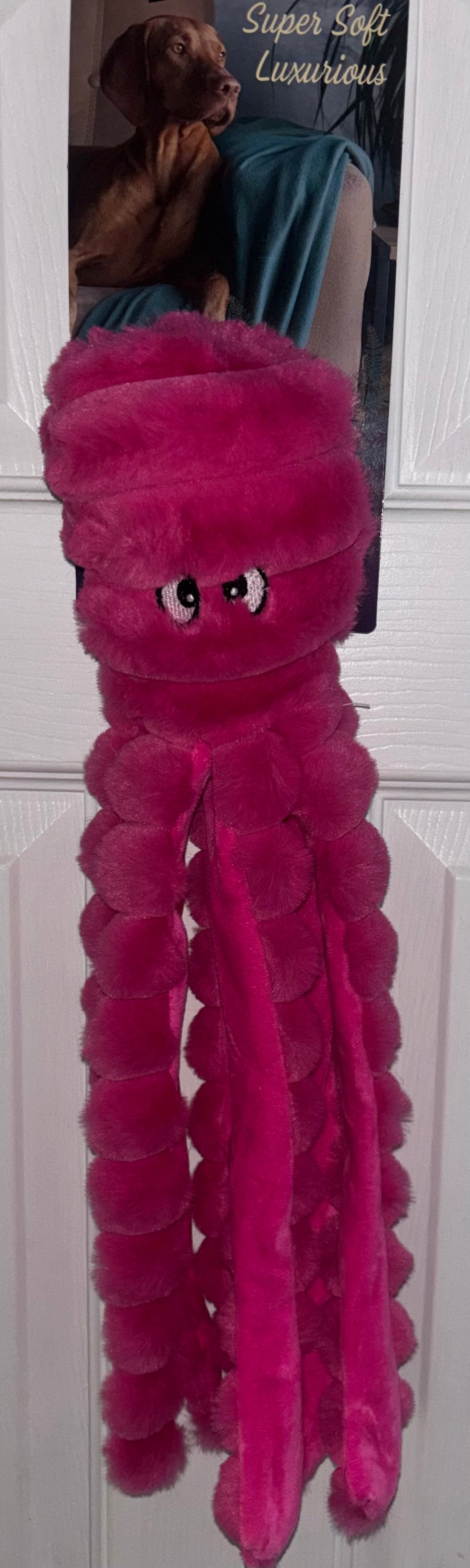 25" (63cm) Pink Fluffy Octopus Dog Toy